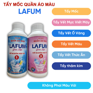 Tẩy Quần Áo Màu LAFUM Tẩy Sạch Vết Ố Bẩn Lâu Ngày, Tẩy Nấm Mốc Thâm Kim quần áo màu và trắng