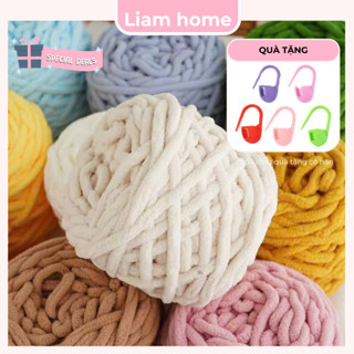  Len nhung đũa mềm mại đủ màu cuộn 100g cỡ sợi 5mm 