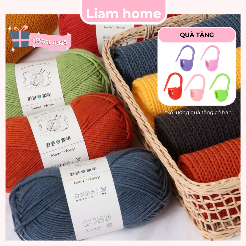 Len Yaoh Wool trơn đan khăn , áo
