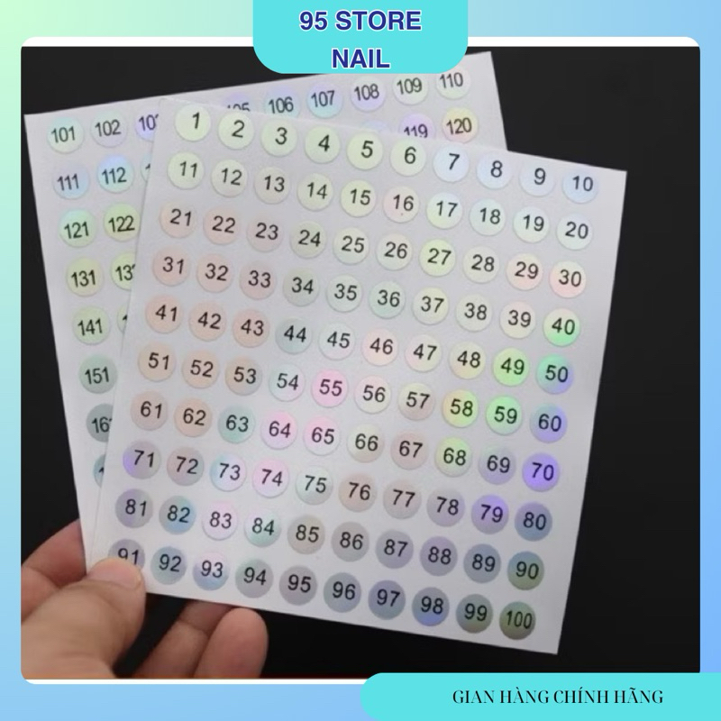 Tem số dán chai sơn gel từ 1-500 dán số thứ tự tiện lợi