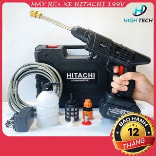 Máy rửa xe Hitachi 199V, tặng kèm bình tạo bọt, Máy xịt rửa cao áp có tạo bọt tuyết, Máy xịt rửa sân vườn, BH 12 tháng.