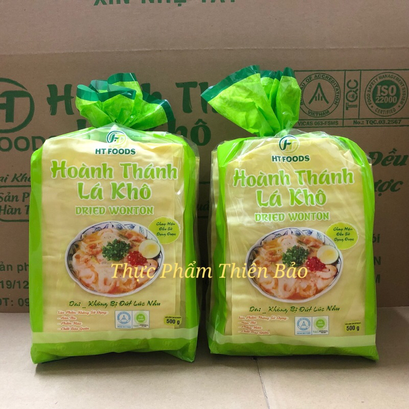 Combo tiết kiệm: 2 gói hoành thánh lá khô HT Foods x 500g