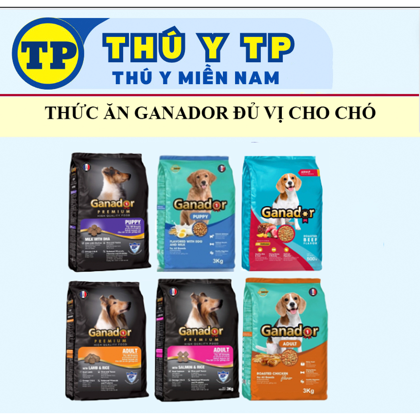 Thức ăn Ganador 3kg nhiều vị
