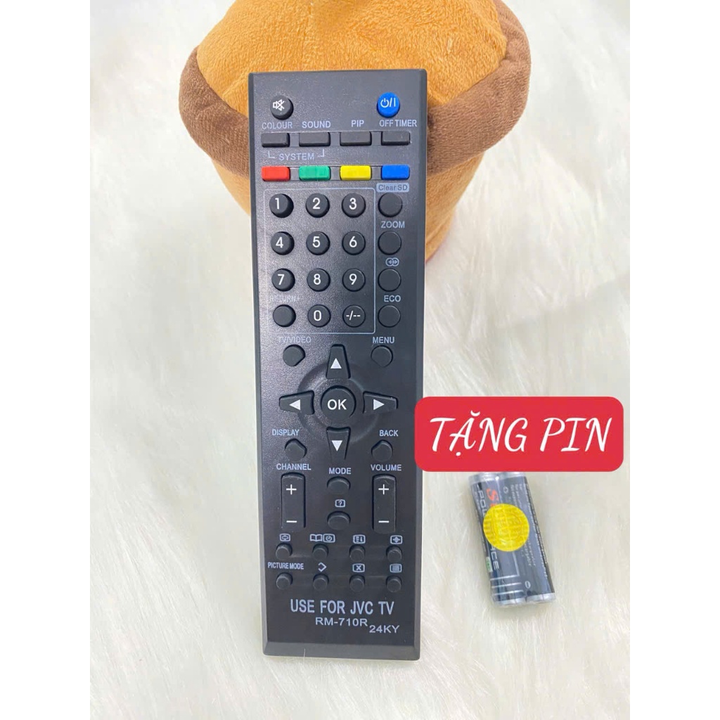 Điều khiển tivi JVC 710 (Remote tivi hãng JVC +pin sử dụng)