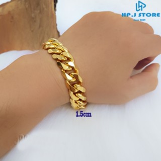  Lắc tay mạ vàng thời trang nam nữ dạng mắt xích đơn giản cạnh thép titan không gỉ sang trọng cực đẹp 