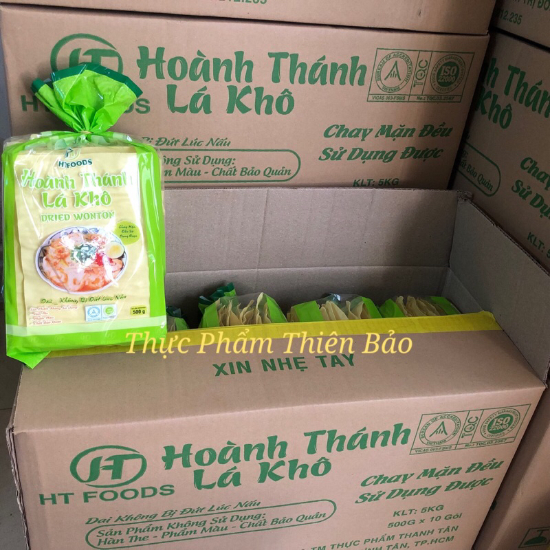 Thùng 10 gói Hoành thánh lá khô HT Foods (10 gói x 500g)