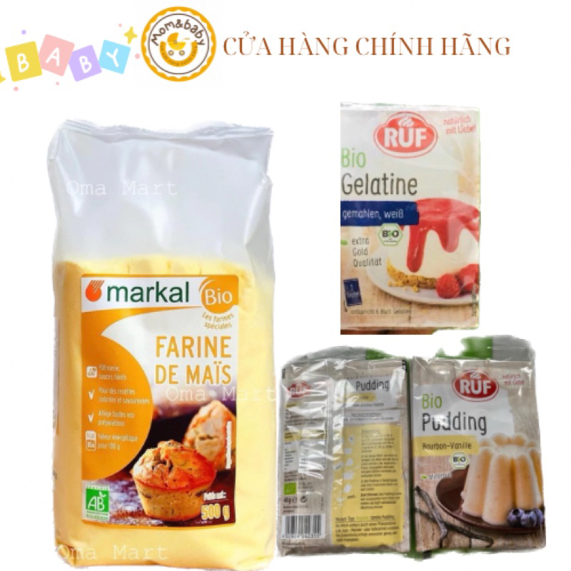 Bột bắp hữu cơ Markal hạt mịn 500g/ bột geltin/ bột puding