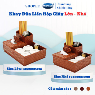  Khay đũa hộp giấy liền khay đựng gia vị Nhựa Thắng Lợi size lớn và nhỏ dành cho nhà hàng quán ăn 