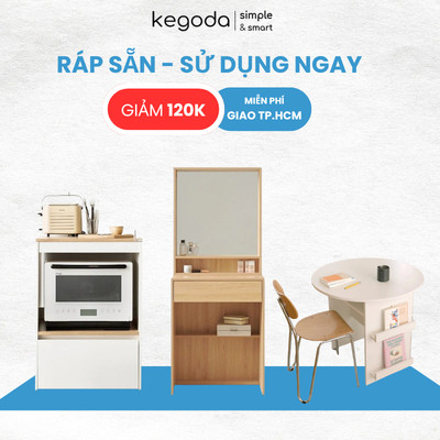 [Lắp sẵn] Bàn Gỗ, Tủ Sách Decor Nhiều Ngăn Đa Năng Đơn Giản KEGODA
