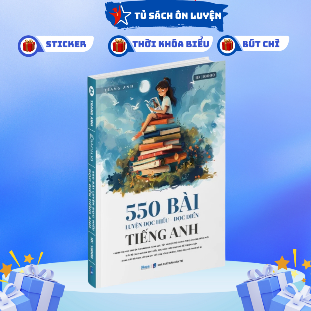 Sách- Tiếng Anh Ôn Thi THPT Quốc Gia và ĐGNL  2025- 550 Bài Luyện Đọc Hiểu và Đọc Điền