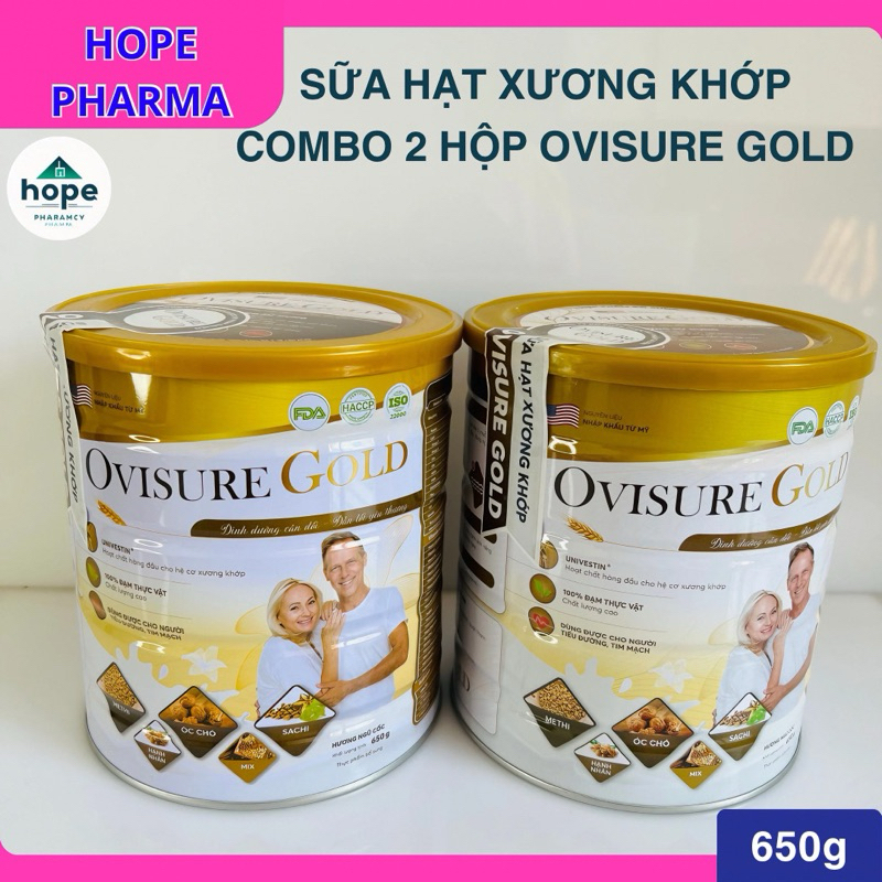 Combo 2 Hộp Sữa Hạt Ovisure Gold - Bổ sung Canxi Cho Xương Khớp - Hộp 650g