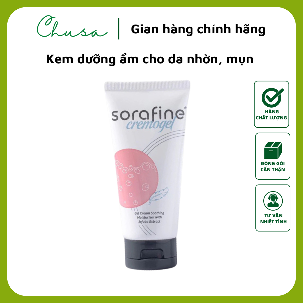 Kem dưỡng ẩm cho da nhờn, mụn Sorafine Cremogel Dưỡng