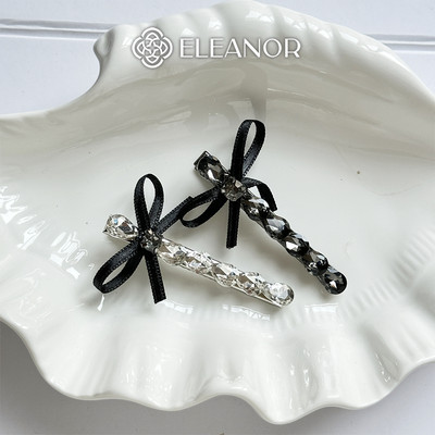 Kẹp tóc nữ Eleanor Accessories gắn nơ kẹp tóc mái đính đá phụ kiện tóc 8543