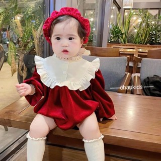 BODY NHUNG ĐỎ KÈM MŨ XINH YÊU CHO BÉ 4-12KG(BDN)