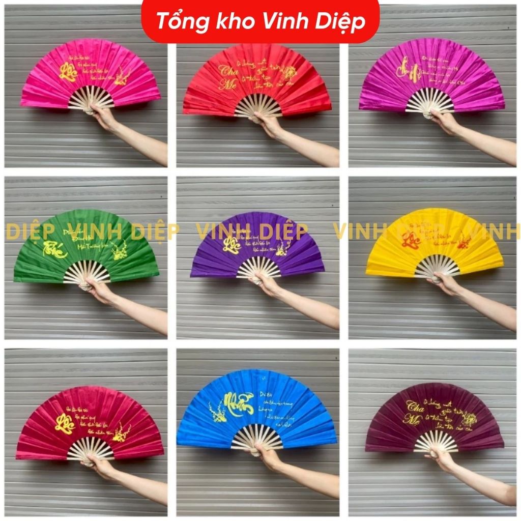 Quạt Vải Lụa, Quạt Tre Vải Xếp Chữ Thư Pháp Truyền Thống, Du Lịch Việt Nam Bền Đẹp
