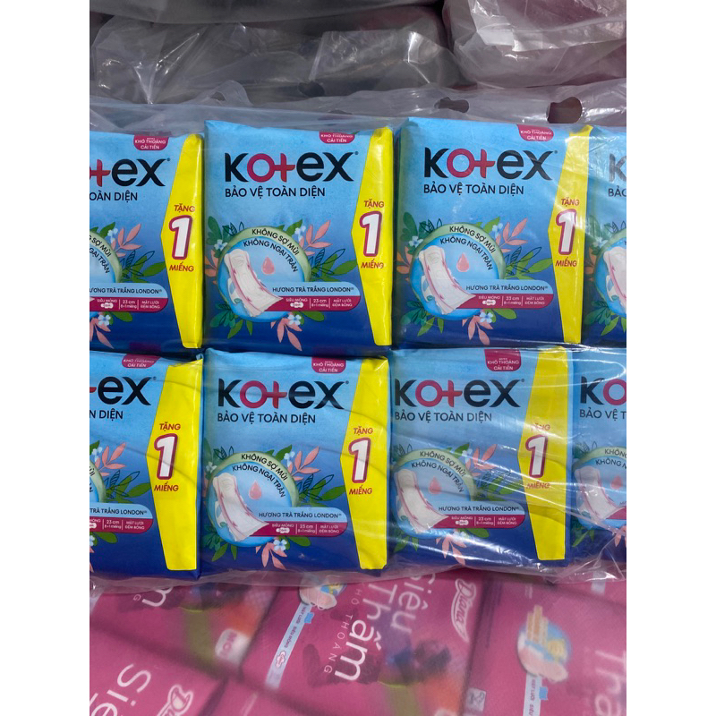 Băng vệ sinh Kotex bảo vệ toàn diện có cánh,ko cánh gói 8 +1 miếng