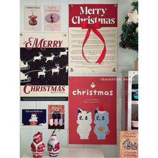 Tranh Vải Canvas dán tường decor Giáng Sinh, poster Noel ảnh trang trí phòng quán cafe tiệm bánh |Chanhhomedecor|