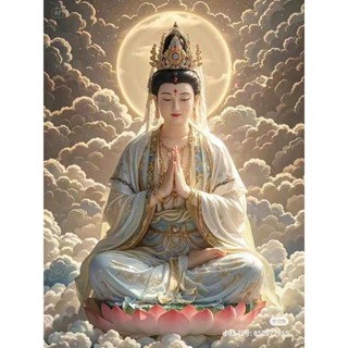 tranh đính đá toàn bộ =mẫu tranh phật quan âm đẹp-tranh đính đá tự làm