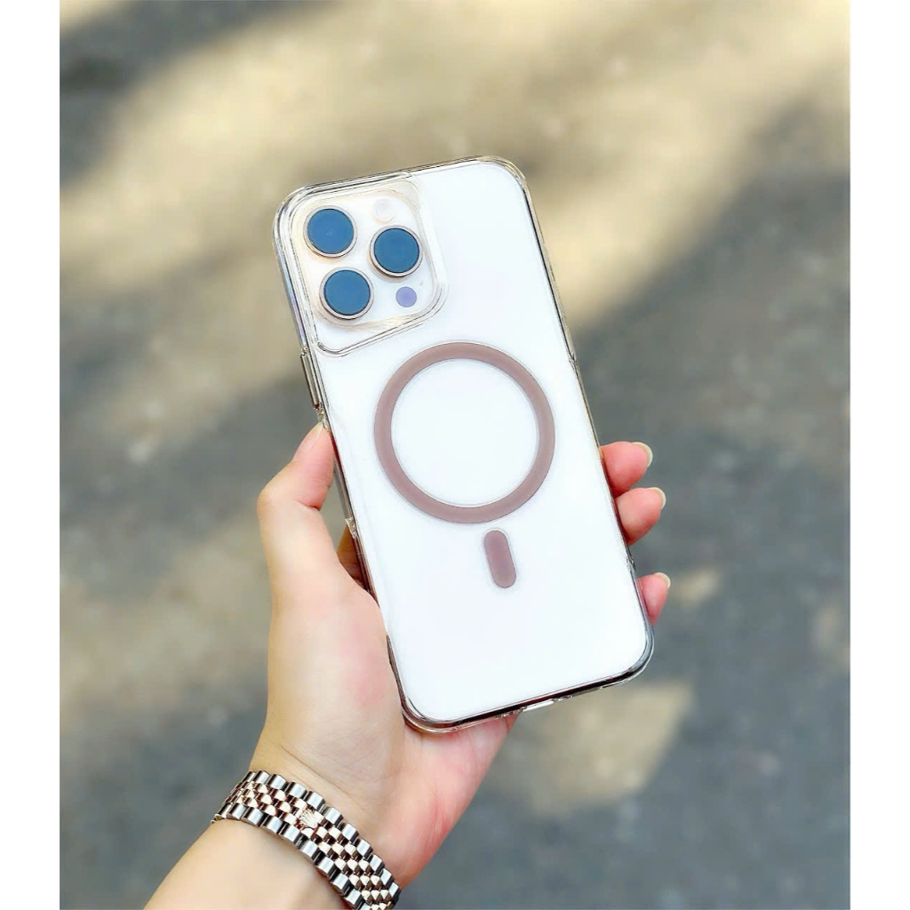 Ốp Lưng Trong Suốt LIKGUS CANDY MAG Cho iPhone 16/16 Pro/16 Pro max .Hỗ Trợ Sạc Không Dây-Viền Cam V