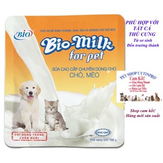 SỮA CHO PET THÚ CƯNG CHÓ MÈO BIO MILK GÓI 100G Bổ sung chất dinh dưỡng