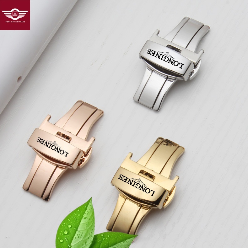 TẶNG KÈM DỤNG CỤ THAY KHOÁ Khoá Bướm dây da size nam nữ khắc LONGINES