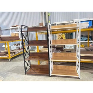 Kệ sách đựng đồ đa năng khung sắt mặt gỗ cao cấp chịu lực tốt kèm phụ kiện lắp ráp