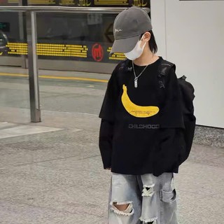 Áo thun dài tay cho bé trai và bé gái form rộng, áo dài tay cho bé cotton phong cách Hàn Quốc_T49