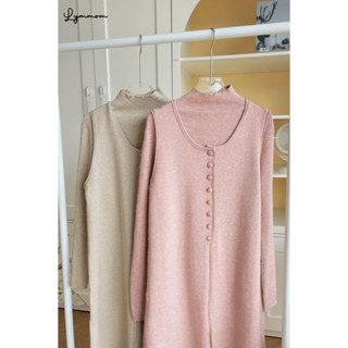  LYMMOM - Váy Bầu Xinh Dáng Dài Thu Đông  Áo len + Váy Gile   Chất Len Cao Cấp Mềm Mại Không Dặm Ngứa VL019 