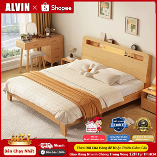 ALVIN Giường Ngủ Giường Pallet Gỗ Thông Mới  Đẹp Chất Lượng gỗ thật 100%1m8/1m5/1m2