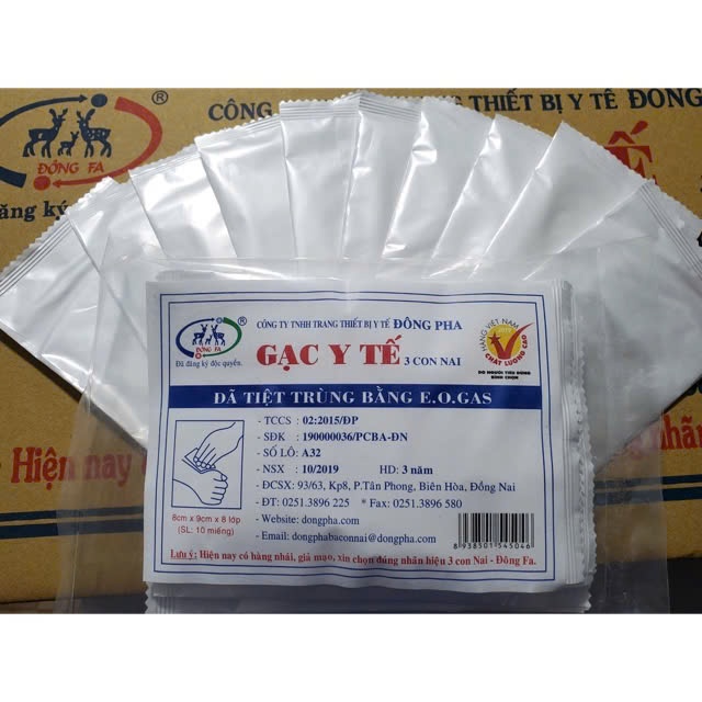 GẠC Y TẾ TIỆT TRÙNG ĐÔNG PHA (10 MIẾNG/GÓI)