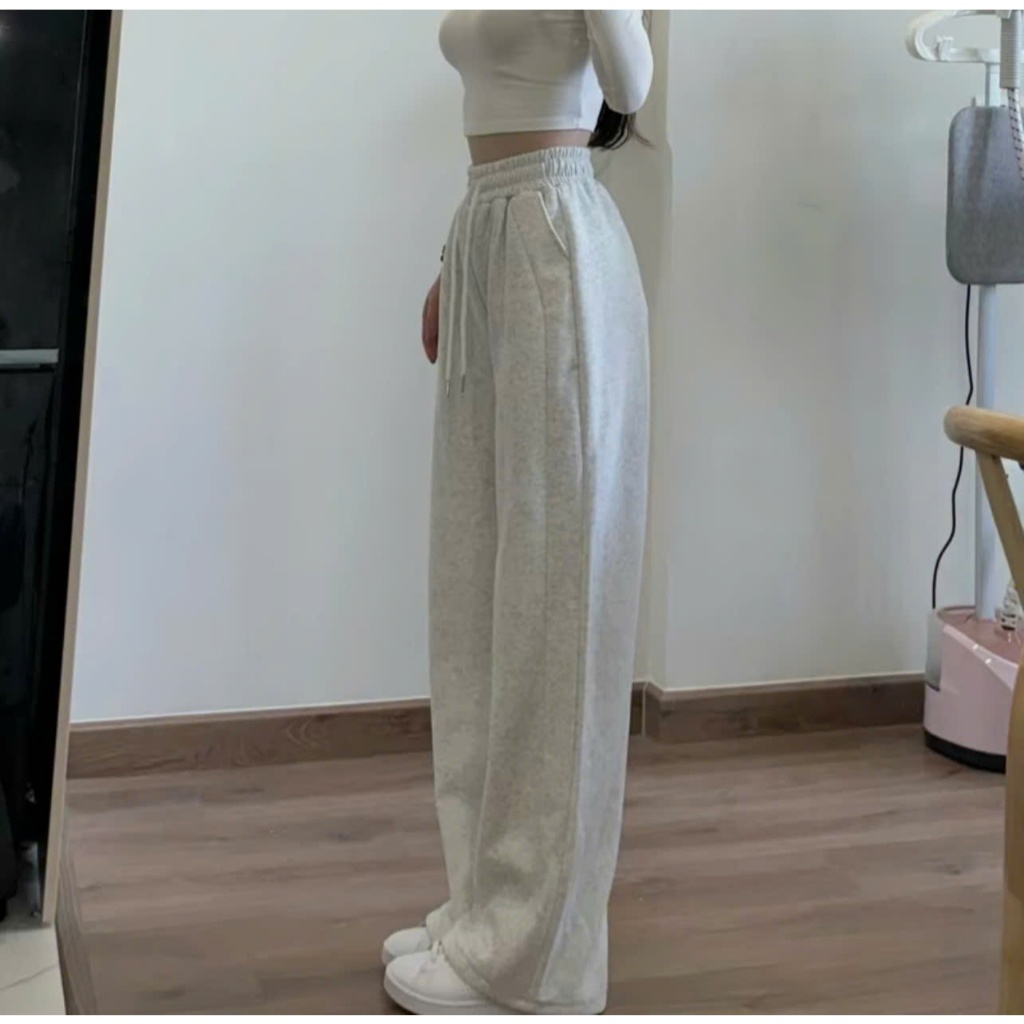 Quần Nỉ Nữ Ống Rộng Mẫu Mới Hottrend Kèm Dây Rút Chất Nỉ Dầy Dặn Mềm Mại Lên Form Xinh MA366 | BigBuy360 - bigbuy360.vn