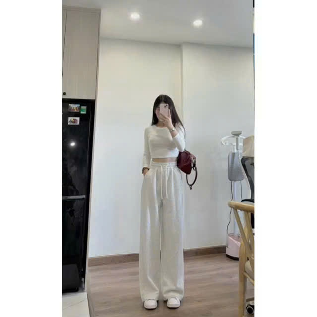 Quần Nỉ Nữ Ống Rộng Mẫu Mới Hottrend Kèm Dây Rút Chất Nỉ Dầy Dặn Mềm Mại Lên Form Xinh MA366 | BigBuy360 - bigbuy360.vn