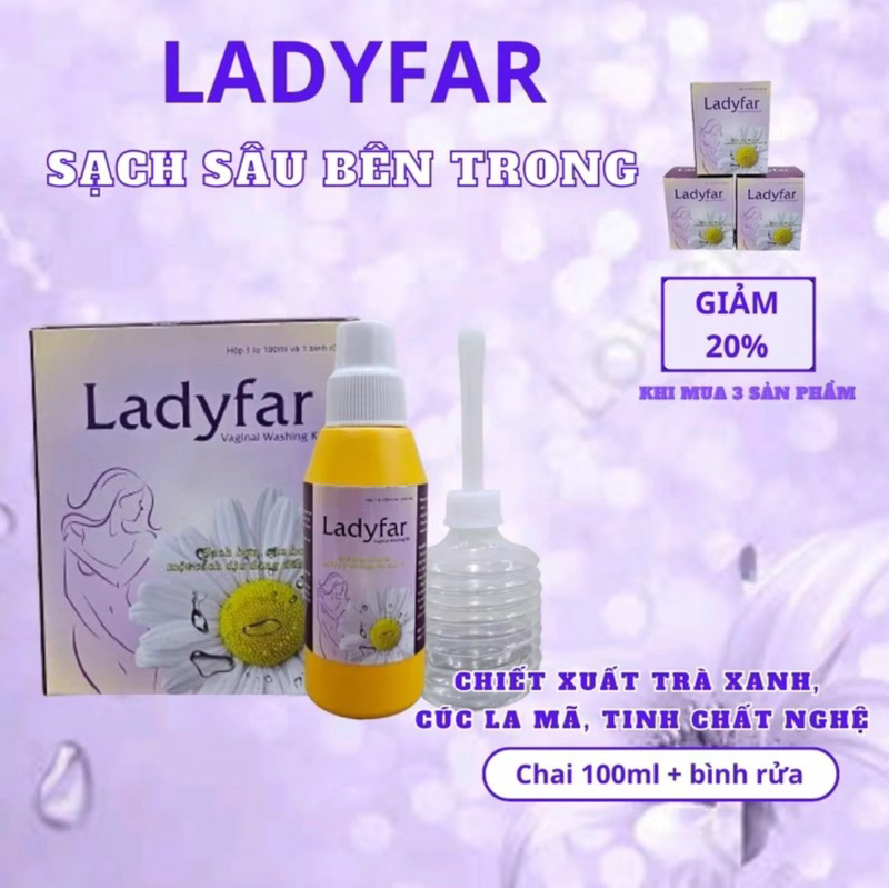 Hộp muối dịu nhẹ Ladyfar + Tặng bình rửa tiện lợi