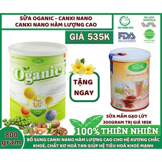 Sữa thực vật Oganic bổ sung Canxi nano Soyna hộp 800g tặng sữa hạt thực dưỡng 300g