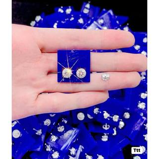 Bông tai bạc thời trang nụ đá tròn chất liệu bằng bạc s925 MS38