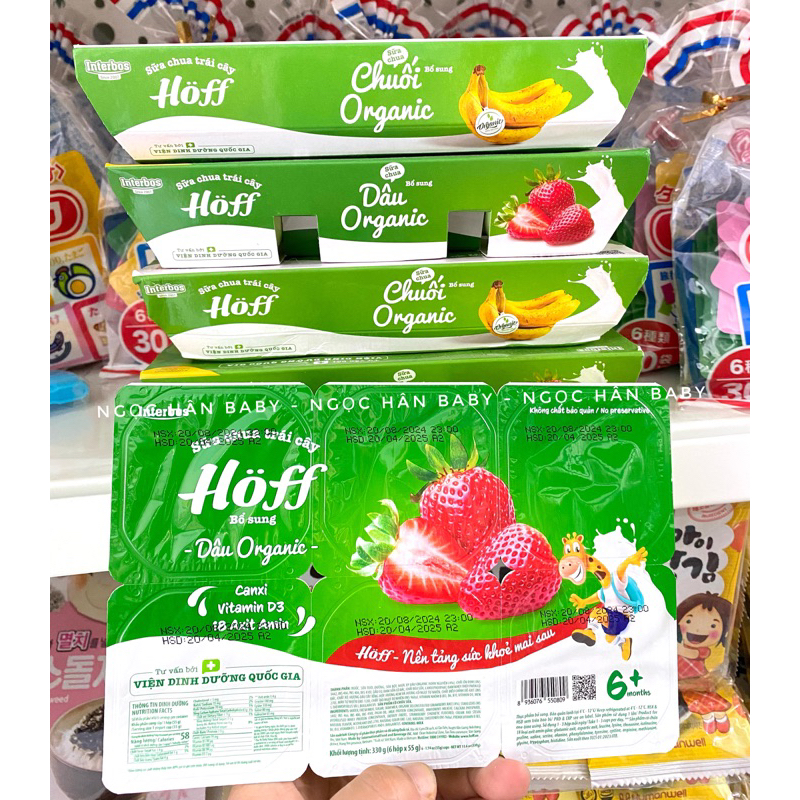 (Date T10/2026) Sữa chua Organic Hoff lốc 6 hộp x 55gr