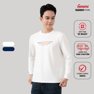 Áo thun dài tay GENEROS MF010123013 #2 áo phông nhiều màu vải cotton co giãn bền màu