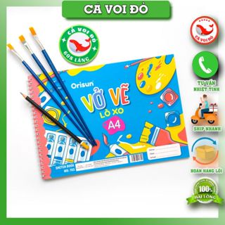 Vở vẽ A4 ,tập vẽ A4, khổ giấy vẽ A4  chất lượng tốt, bìa dễ thương, Sunpaper Orisun 702/703 ( mẫu ngẫu nhiên )