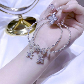 Lắc Tay Bạc Nữ💥CAO CẤP💥Vòng Tay Xoắn Charm Gấu Xinh Xắn Làm Quà Tặng Trong Các Dịp Đặc Biệt| Larosa.Jewels