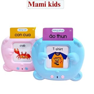  Máy đọc thẻ song ngữ Anh - Việt flashcard 112 thẻ 224 từ vựng - sạc điện - cho bé phát triển ngôn ngữ 