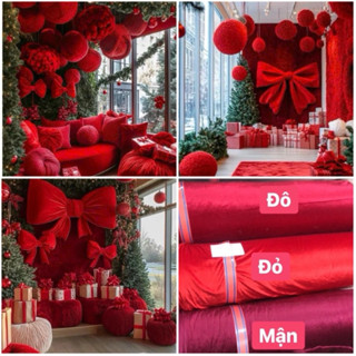 Vải nhung trang trí tết và lễ hội, khổ vải 1m*1,6m,chất mịn đẹp,chuyên decor có nhiều màu - TâmKemShop93