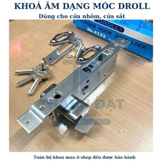   Chính hãng  Khóa âm cửa lùa Droll dạng móc  Dùng cho cửa nhôm cửa sắt kéo cửa đài loan  
