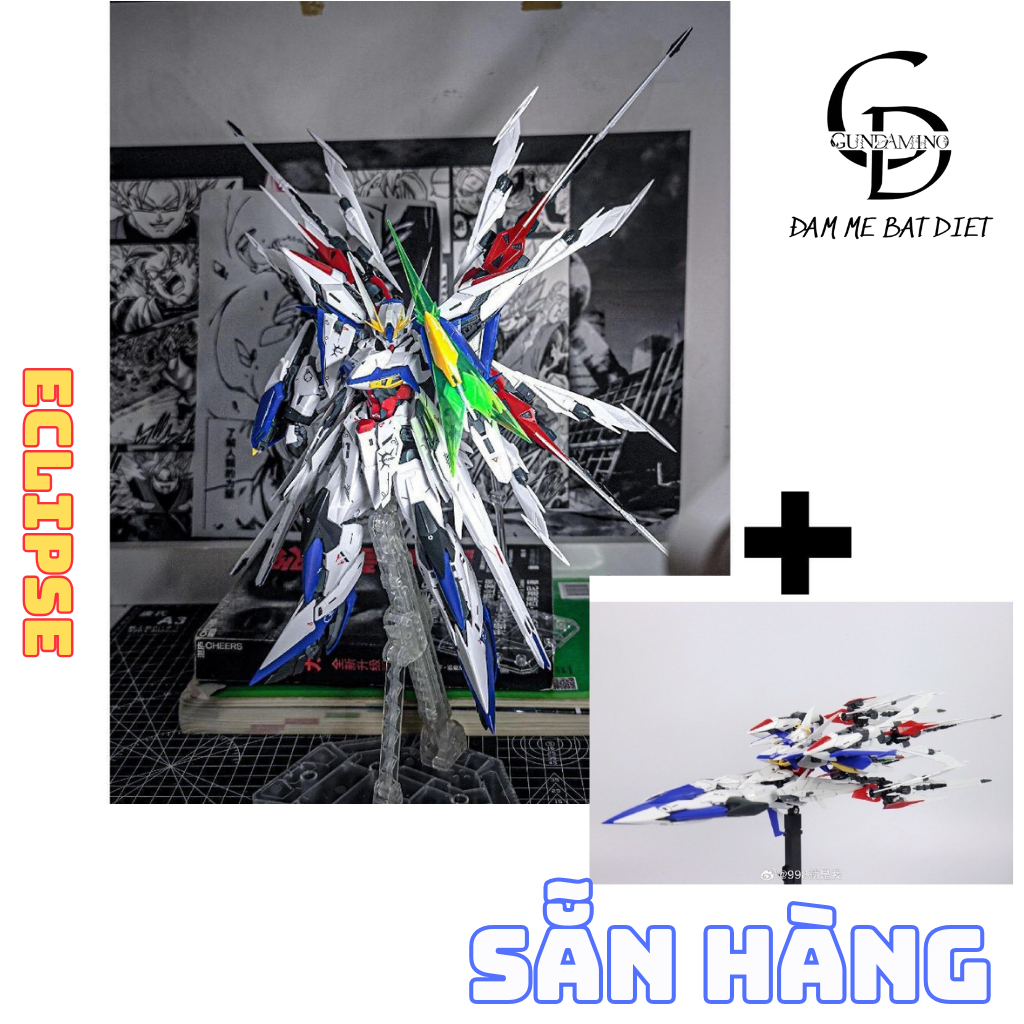 [SẲN HÀNG] Mô hình lắp ráp MG 1/100 MVF-X08 Eclipse kèm Maneuver Striker Pack 6658 ( Tặng Base Và Decan )
