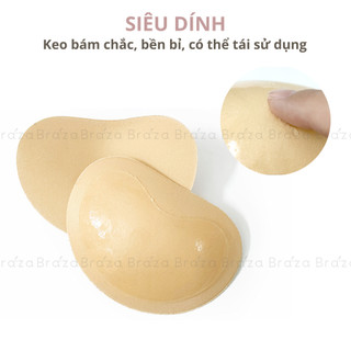 Miếng Dán Độn Ngực Hình Trái Tim Một Mặt Keo Đệm 2Cm Dán Bikini Áo Lót Cao Cấp BRAZA - 2005