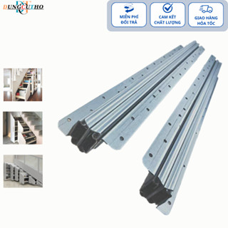 Bộ 2 Ray Trượt Tủ Gầm Cầu Thang, Ray Trượt Âm Bi - Mở Rộng Gầm Cầu Thang Kích Thước Dài 60cm - 1,9m