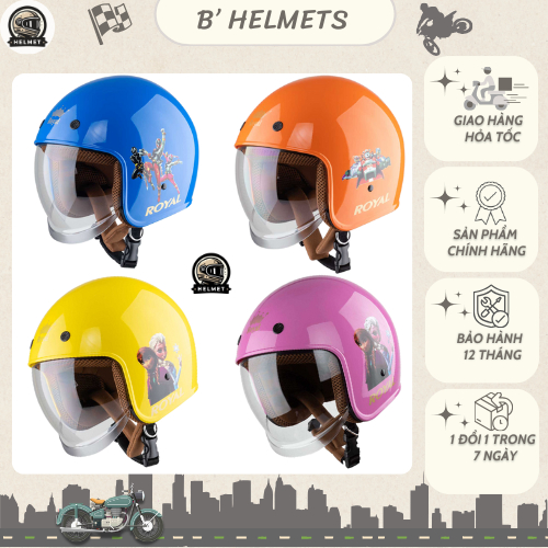 Mũ Nón Bảo HIểm 3/4 Trẻ Em Royal M139 KID Kính Âm Cao Cấp + Tặng Túi [ Bảo hành Chính Hãng 2 Năm ].