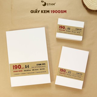 100 tờ giấy kem 190gsm - A4, A5 fit, A6 fit - Dùng in ấn, vẽ phác thảo, ghi chú - STHM PPS