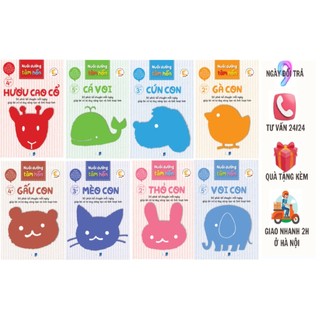 Sách- Nuôi Dưỡng Tâm Hồn (Hươu cao cổ, Cá Voi, Cún Con,Gà Con,Gấu Con,Mèo Con,Thỏ Con,Voi Con)