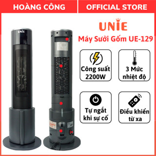 Máy Sưởi Gốm Có Điều Khiển Unie UE-129, Công Suất 2200W, Phun Sương Tạo Ẩm, 3 Chế Độ Sưởi, Bảo hành 12 tháng