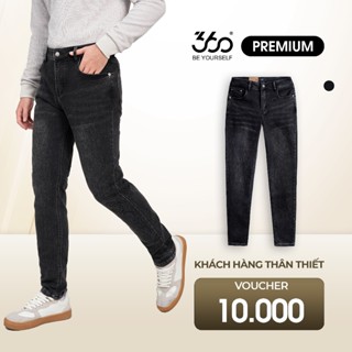 Quần jeans nam đen trẻ trung khỏe khoắn thương hiệu 360 Boutique form slim chất liệu cao cấp co giãn - QJDTK507